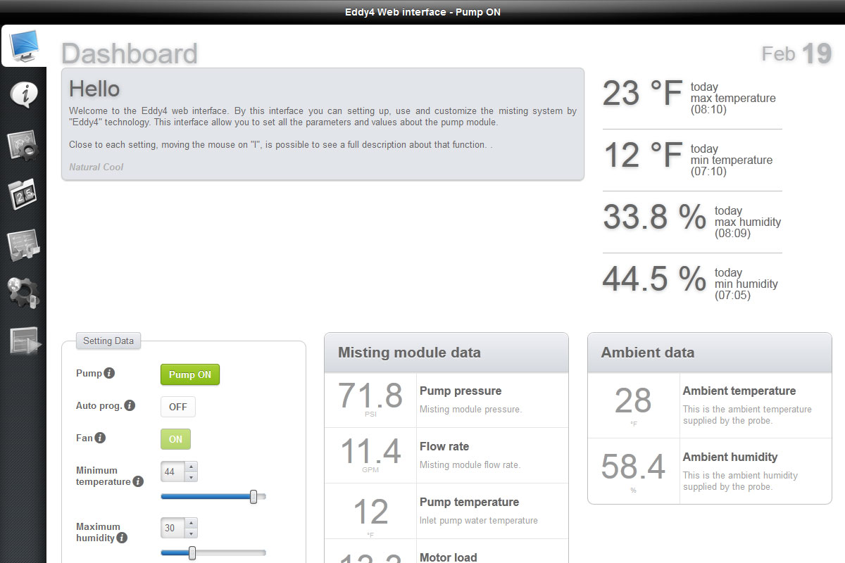 Progetto: Eddy4 Web interface